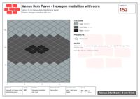 Interlock (Pasco) 24x15 cm · VEN8-152 · Hexagon medallion with core