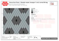 Interlock (Pasco) 24x15 cm · VEN8-159 · Rosette carpet, hexagon 7-unit, turned 90 deg