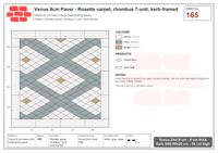 انٹرلاک (پاسکو) 24x15 سینٹی میٹر · VEN8-165 · Rosette قالین, rhombus 7 یونٹ, kerb-framed