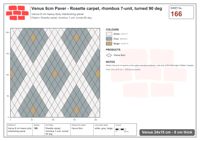 انٹرلاک (پاسکو) 24x15 سینٹی میٹر · VEN8-166 · Rosette قالین, rhombus 7 یونٹ, turned 90 deg