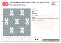 انٹرلاک (پاسکو) 24x15 سینٹی میٹر · VEN8-169 · Stud-rosette قالین, 5 یونٹ, turned 90 deg