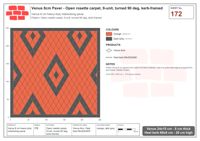 انٹرلاک (پاسکو) 24x15 سینٹی میٹر · VEN8-172 · کھلا rosette قالین, 9 یونٹ, turned 90 deg, kerb-framed