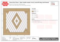 انٹرلاک (پاسکو) 24x15 سینٹی میٹر · VEN8-174 · کھلا rosette قالین, 9 یونٹ, turned 90 deg, kerb-framed