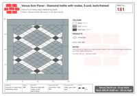 Interlock (Pasco) 24x15 cm · VEN8-181 · Diamond trellis with nodes, 5-unit, kerb-framed
