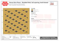 इंटरलॉक (पास्को) 24x15 सेमी · VEN8-200 · Studded फ़ील्ड, 3x2 spacing, kerb-framed