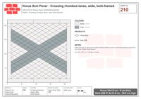 Interlock (Pasco) 24x15 cm · VEN8-210 · Crossing rhombus lanes, wide, kerb-framed