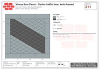 Interlock (Pasco) 24x15 cm · VEN8-211 · Centre traffic lane, kerb-framed