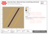 इंटरलॉक (पास्को) 24x15 सेमी · VEN8-217 · Wheel-track lanes, turned 90 deg, kerb-framed