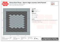 इंटरलॉक (पास्को) 24x15 सेमी · VEN8-221 · Apron किनारा पंक्तियाँ, kerb-framed