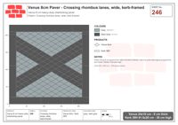 انترلوك (باسكو) 24x15 سم · VEN8-246 · تقاطع rhombus lanes, عريض, kerb-framed