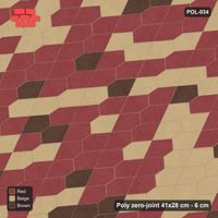 Interlock (Pasco) 41x28 cm · POL-034 · Interlocking Pairs, Tonal blend, 0 deg turn, kerb frame