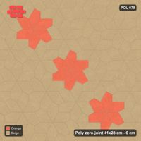 Interlock (Pasco) 41x28 cm · POL-079 · Random Lay Star Rosettes, Clay Court, 6-petal rosettes on root-3 grid (129 cm)