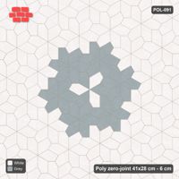 Interlock (Pasco) 41x28 cm · POL-091 · Random Lay Star Medallion, Salt & Pepper, flower of 7 stars