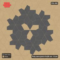 Interlock (Pasco) 41x28 cm · POL-092 · Random Lay Star Medallion, Stone & Earth, flower of 7 stars