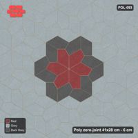 Interlock (Pasco) 41x28 cm · POL-093 · Random Lay Star Medallion, Urban Brick, centre star wrapped by 6 pairs