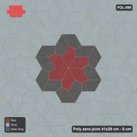 Interlock (Pasco) 41x28 cm · POL-099 · Random Lay Star Medallion, Urban Brick, centre star wrapped by 6 pairs