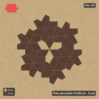 Interlock (Pasco) 41x28 cm · POL-103 · Random Lay Star Medallion, Sandstone, flower of 7 stars