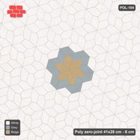 Interlock (Pasco) 41x28 cm · POL-104 · Random Lay Star Medallion, Coastal, centre star wrapped by 6 pairs