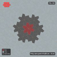Interlock (Pasco) 41x28 cm · POL-105 · Random Lay Star Medallion, Urban Brick, flower of 7 stars