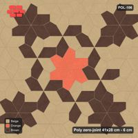 Interlock (Pasco) 41x28 cm · POL-106 · Random Lay Star Medallion, Autumn, concentric star rings