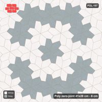 Interlock (Pasco) 41x28 cm · POL-107 · Random Lay Star Medallion, Salt & Pepper, centre star + ring of stars