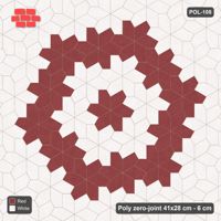 Interlock (Pasco) 41x28 cm · POL-108 · Random Lay Star Medallion, Burgundy & Ivory, centre star + ring of stars