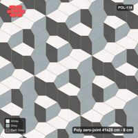 Interlock (Pasco) 41x28 cm · POL-119 · Random Lay Tumbling Three-Tone, Monochrome, each orientation its own tone (tumbling blocks)