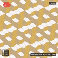 Interlock (Pasco) 41x28 cm · POL-120 · Random Lay Tumbling Three-Tone, Golden Sand, each orientation its own tone (tumbling blocks)