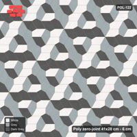 Interlock (Pasco) 41x28 cm · POL-122 · Random Lay Tumbling Three-Tone, Monochrome, each orientation its own tone (tumbling blocks)