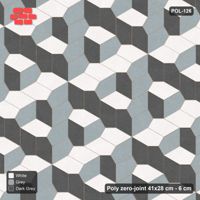 Interlock (Pasco) 41x28 cm · POL-126 · Random Lay Tumbling Three-Tone, Monochrome, each orientation its own tone (tumbling blocks)