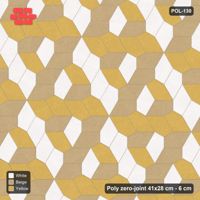 Interlock (Pasco) 41x28 cm · POL-130 · Random Lay Tumbling Three-Tone, Golden Sand, each orientation its own tone (tumbling blocks), kerb frame