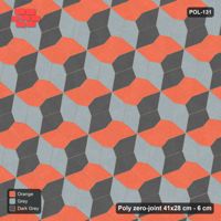 Interlock (Pasco) 41x28 cm · POL-131 · Random Lay Tumbling Three-Tone, Sunset Slate, each orientation its own tone (tumbling blocks)