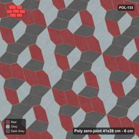 Interlock (Pasco) 41x28 cm · POL-133 · Random Lay Tumbling Three-Tone, Urban Brick, each orientation its own tone (tumbling blocks)