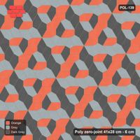 Interlock (Pasco) 41x28 cm · POL-139 · Random Lay Tumbling Three-Tone, Sunset Slate, each orientation its own tone (tumbling blocks)