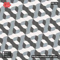 Interlock (Pasco) 41x28 cm · POL-141 · Random Lay Tumbling Three-Tone, Monochrome, each orientation its own tone (tumbling blocks)