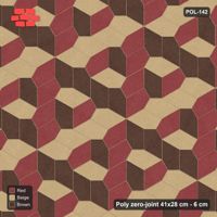 Interlock (Pasco) 41x28 cm · POL-142 · Random Lay Tumbling Three-Tone, Tuscany, each orientation its own tone (tumbling blocks), kerb frame