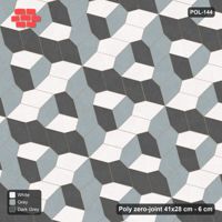 Interlock (Pasco) 41x28 cm · POL-144 · Random Lay Tumbling Three-Tone, Monochrome, each orientation its own tone (tumbling blocks)