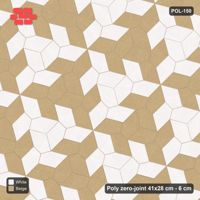 Interlock (Pasco) 41x28 cm · POL-150 · Random Lay Courtyard Cubes, Ivory & Sand, alternate orientations light / coloured, kerb frame