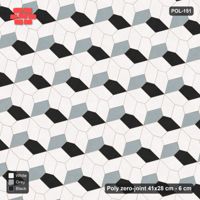 Interlock (Pasco) 41x28 cm · POL-151 · Random Lay Courtyard Cubes, Tuxedo, light base with two-tone cube faces