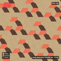 Interlock (Pasco) 41x28 cm · POL-154 · Random Lay Courtyard Cubes, Autumn, light base with two-tone cube faces