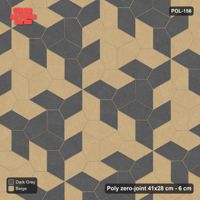Interlock (Pasco) 41x28 cm · POL-156 · Random Lay Courtyard Cubes, Stone & Earth, alternate orientations light / coloured, kerb frame