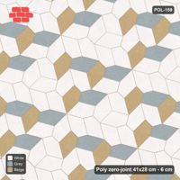 Interlock (Pasco) 41x28 cm · POL-159 · Random Lay Courtyard Cubes, Coastal, light base with two-tone cube faces, kerb frame