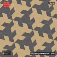 Interlock (Pasco) 41x28 cm · POL-160 · Random Lay Courtyard Cubes, Stone & Earth, alternate orientations light / coloured
