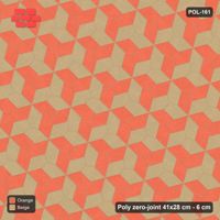 Interlock (Pasco) 41x28 cm · POL-161 · Random Lay Courtyard Cubes, Clay Court, alternate orientations light / coloured, kerb frame