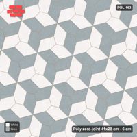 Interlock (Pasco) 41x28 cm · POL-163 · Random Lay Courtyard Cubes, Salt & Pepper, alternate orientations light / coloured