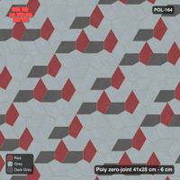 Interlock (Pasco) 41x28 cm · POL-164 · Random Lay Courtyard Cubes, Urban Brick, light base with two-tone cube faces