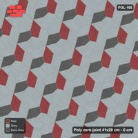 Interlock (Pasco) 41x28 cm · POL-165 · Random Lay Courtyard Cubes, Urban Brick, light base with two-tone cube faces