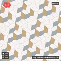 Interlock (Pasco) 41x28 cm · POL-166 · Random Lay Courtyard Cubes, Coastal, light base with two-tone cube faces
