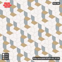 Interlock (Pasco) 41x28 cm · POL-168 · Random Lay Courtyard Cubes, Coastal, light base with two-tone cube faces