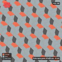 Interlock (Pasco) 41x28 cm · POL-169 · Random Lay Courtyard Cubes, Sunset Slate, light base with two-tone cube faces